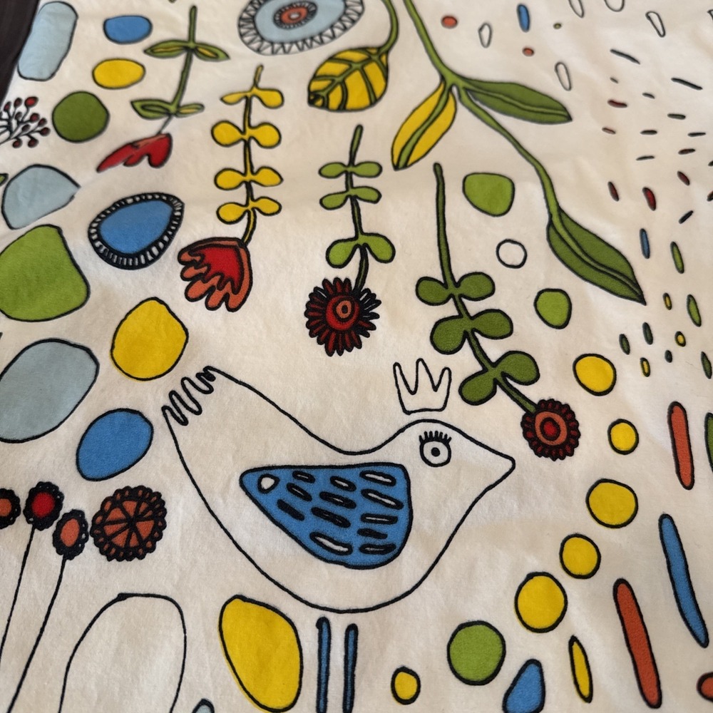 IKEA Eivor Leva Full Duvet‎ Cover Whimsical Colorful Design Cotton Buttons - Picture 2 of 7